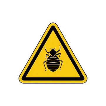 Caution sign - area infested with bed bugs Illustrazione stock