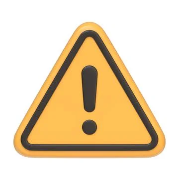 Caution sign with a black exclamation mark inside a yellow triangle Stock Illustration