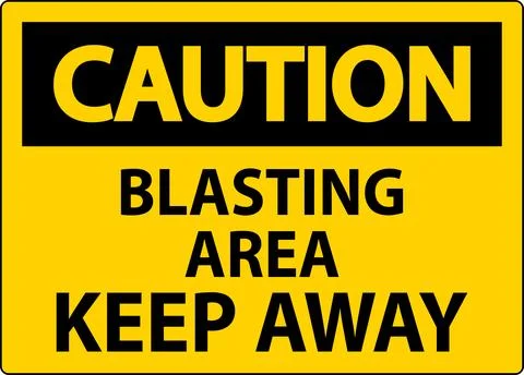 Caution Sign Blasting Area - Keep Away Stock Illustration