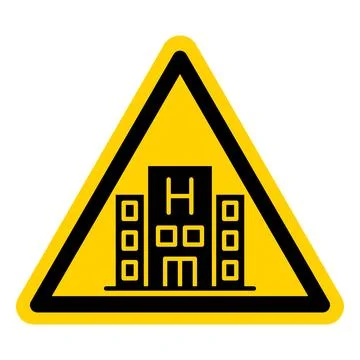 Caution Sign for Building Construction with Clear Warning Symbol Ilustración de archivo