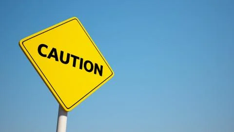 Caution sign with clipping path. Stock Illustration