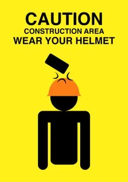 Caution sign for construction area Stock Illustration