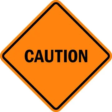 Caution sign on diamond background. 스톡 일러스트