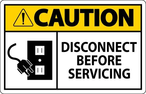 Caution Sign Disconnect Before Servicing Stock Illustration