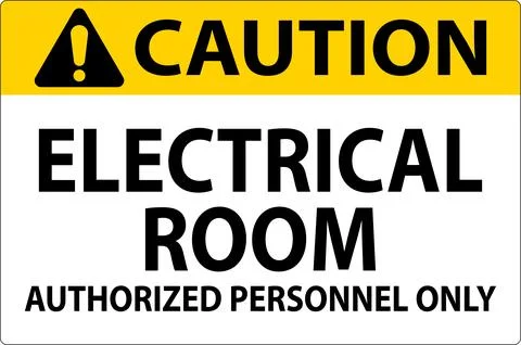 Caution Sign Electrical Room - Authorized Personnel Only Ilustración de archivo