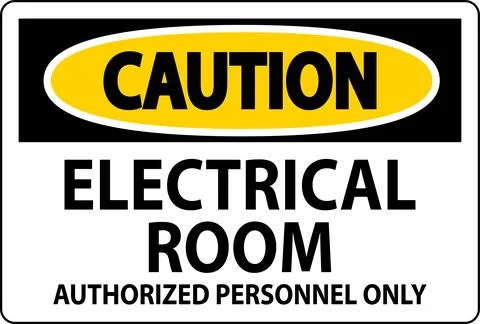 Caution Sign Electrical Room - Authorized Personnel Only Ilustración de archivo