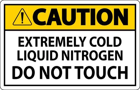 Caution Sign Extremely Cold Liquid Nitrogen Do Not Touch Stock Illustration