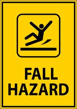 Caution Sign, Fall Hazard Stock Illustration