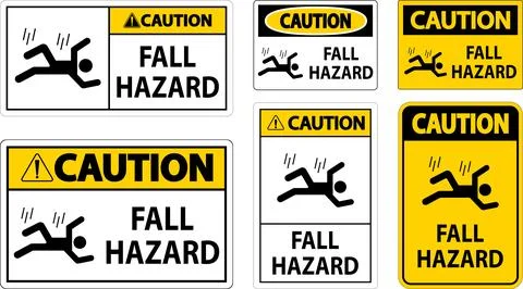 Caution Sign, Fall Hazard Stock Illustration
