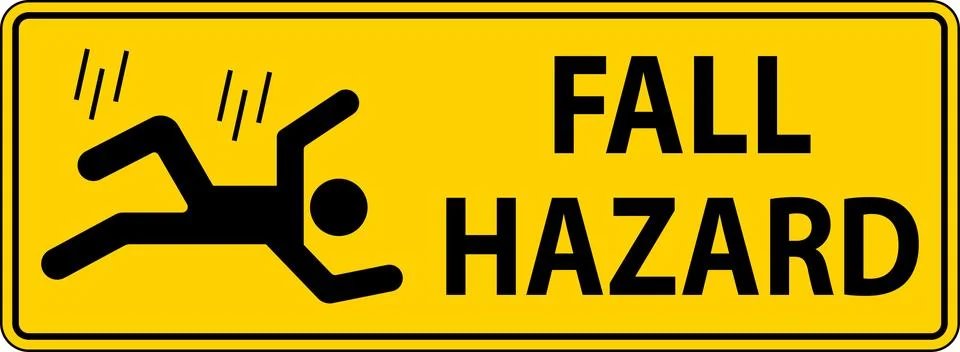 Caution Sign, Fall Hazard Illustrazione stock