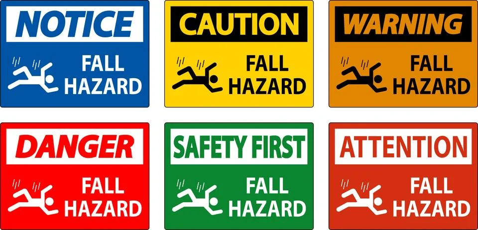 Caution Sign, Fall Hazard Stock Illustration
