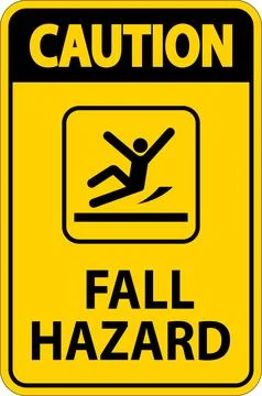 Caution Sign, Fall Hazard Stock Illustration