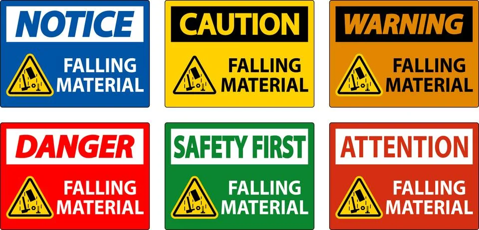Caution Sign, Falling Material 스톡 일러스트
