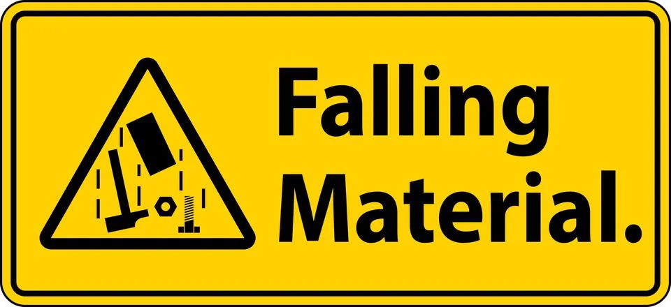 Caution Sign, Falling Material Stock Illustration