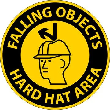 Caution Sign, Falling Objects Hard Hat Area イラスト素材