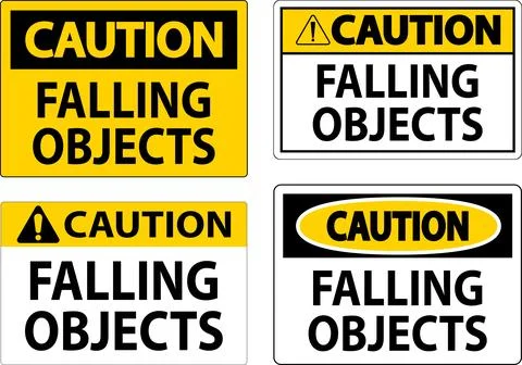Caution Sign, Falling Objects Stock Illustration
