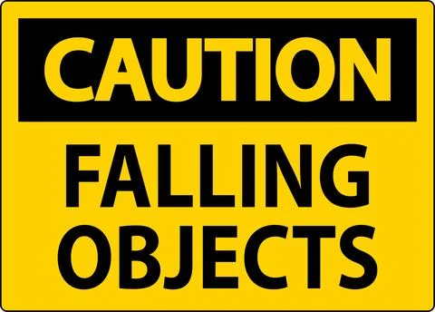Caution Sign, Falling Objects Stockillustratie