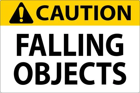 Caution Sign, Falling Objects Stockillustratie