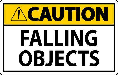 Caution Sign, Falling Objects Stock Illustration