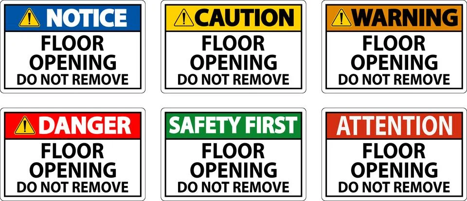 Caution Sign, Floor Opening Do Not Remove イラスト素材