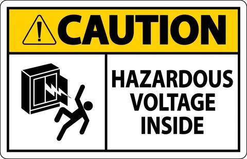 Caution Sign Hazardous Voltage Inside Stock Illustration