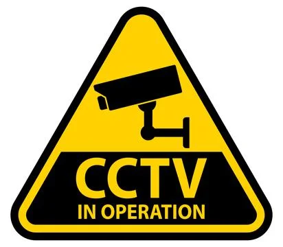 Caution Sign Indicating Closed Circuit Television Surveillance System in Use Stock Illustration