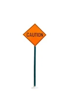 Caution sign isolated on white background Stock Photos