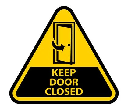 Caution Sign to Keep Door Closed for Safety and Security Purposes Stock Illustration