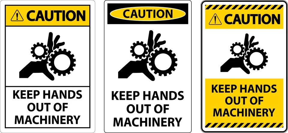 Caution Sign Keep Hands Out Of Machinery Stock Illustration