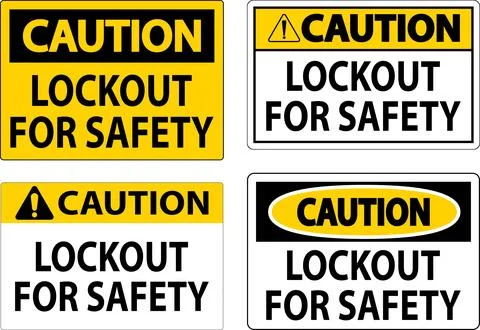 Caution Sign, Lockout For Safety Stock Illustration