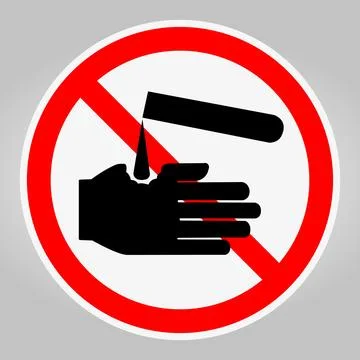 Caution Sign for No Contact with Sharp Objects and Injury Prevention Stock Illustration