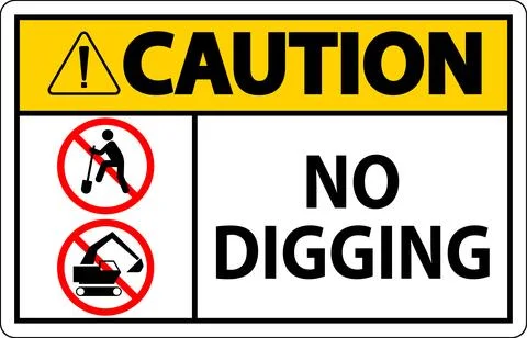 Caution Sign, No Digging Sign Ilustração Stock