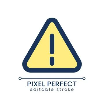 Caution sign pixel perfect RGB color ui icon Ilustração Stock