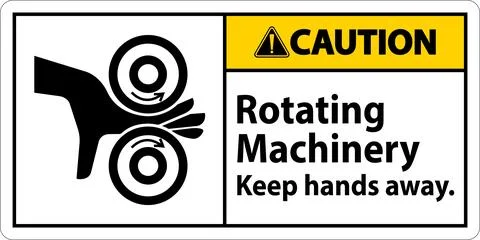 Caution Sign Rotating Machinery Keep Hands Away Stock Illustration