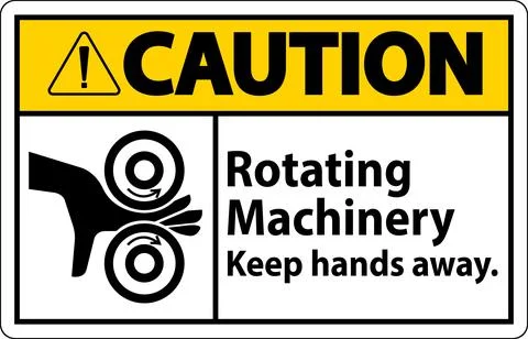 Caution Sign Rotating Machinery Keep Hands Away Stock Illustration
