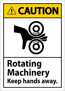 Caution Sign Rotating Machinery Keep Hands Away Ilustración de archivo