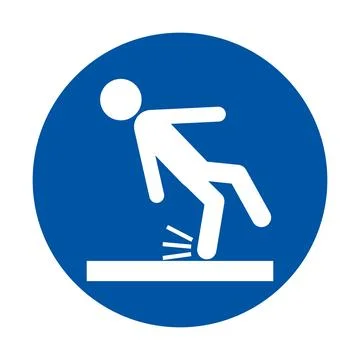 Caution Sign for Slippery Surface Featuring a Falling Person Icon Stock Illustration