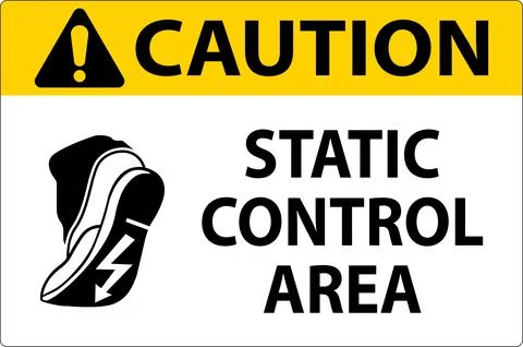 Caution Sign Static Control Area Stock Illustration