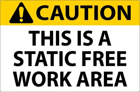 Caution Sign This Is A Static Free Work Area Illustrazione stock