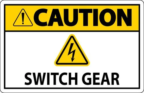 Caution Sign, Switch Gear Sign Ilustración de archivo