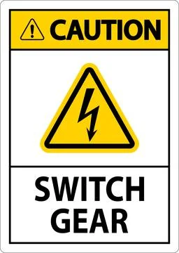 Caution Sign, Switch Gear Sign Ilustración de archivo