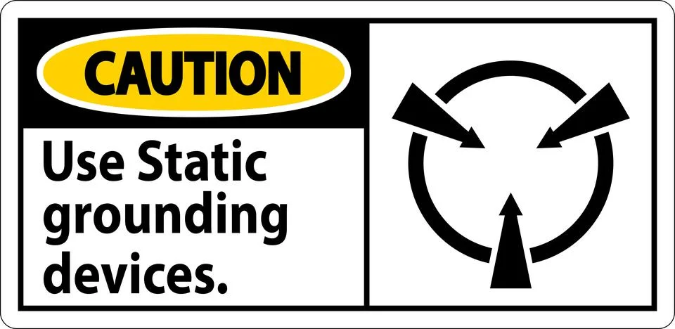 Caution Sign Use Static Grounding Devices Stock Illustration