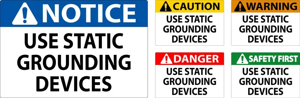 Caution Sign Use Static Grounding Devices Stock Illustration