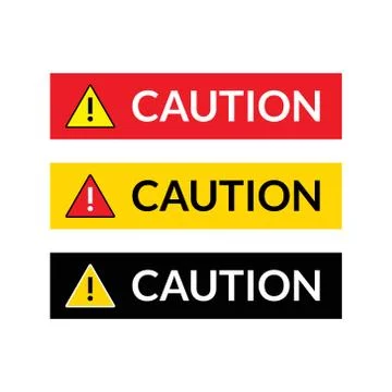 Caution sign vector icon. Danger warning attention square icon Stock Illustration
