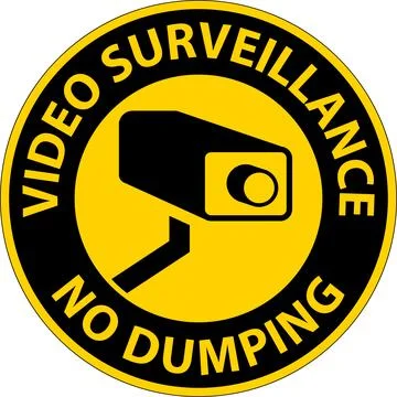 Caution Sign Video Surveillance, No Dumping Ilustración de archivo