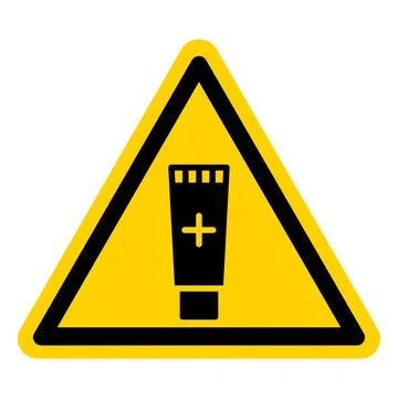 Caution Sign Warning for Hazardous Cosmetic or Health Product Usage Stockillustratie