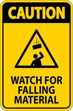 Caution Sign, Watch For Falling Material 스톡 일러스트
