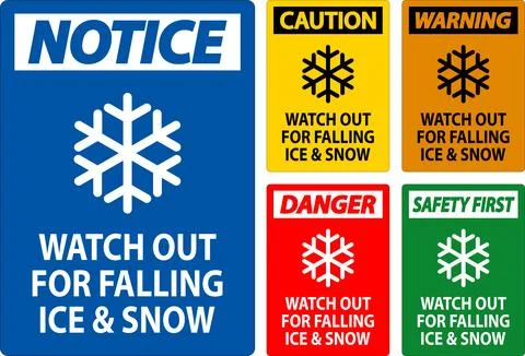 Caution Sign Watch Out For Falling Ice And Snow Stock Illustration