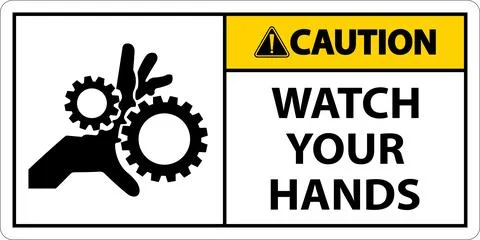Caution Sign Watch Your Hands And Fingers Stock Illustration