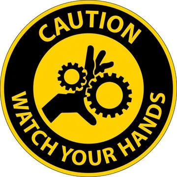 Caution Sign Watch Your Hands And Fingers Stock Illustration